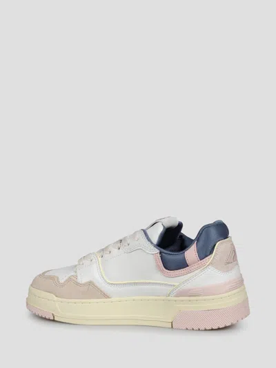 Autry Sneakers Clc Low Leather And Suede Color White And Peach Whip In Multi