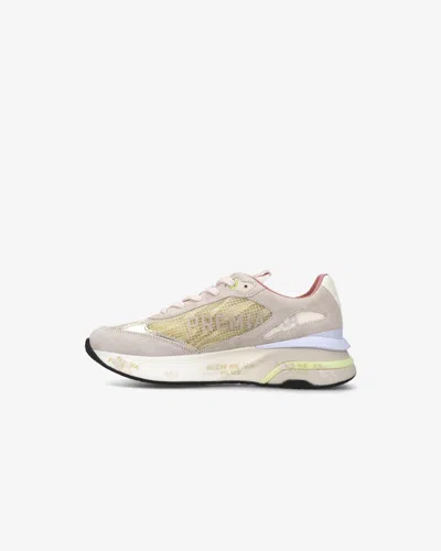 Premiata Pastel Multicolor Sneakers With Suede Accents In Neutral