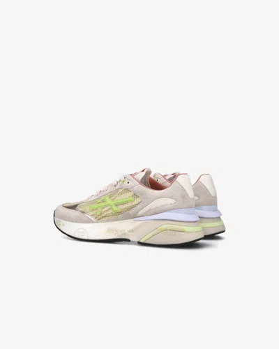 Premiata Pastel Multicolor Sneakers With Suede Accents In Neutral