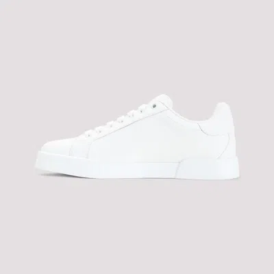 Dolce & Gabbana Women Portofino Low-top Leather Sneakers With Lateral Monogram