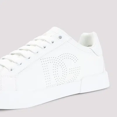 Dolce & Gabbana Women Portofino Low-top Leather Sneakers With Lateral Monogram