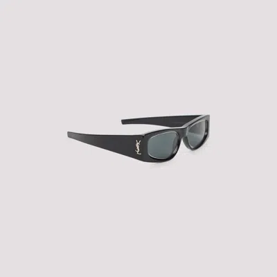 Saint Laurent Black Oval Shield Sunglasses