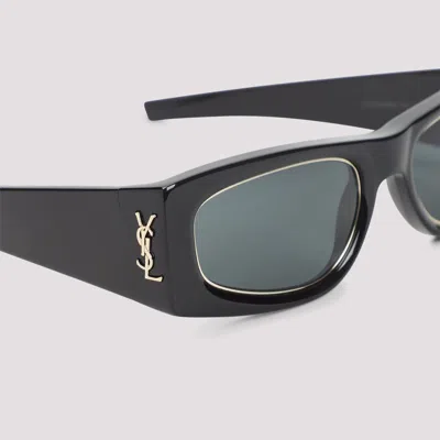 Saint Laurent Black Oval Shield Sunglasses