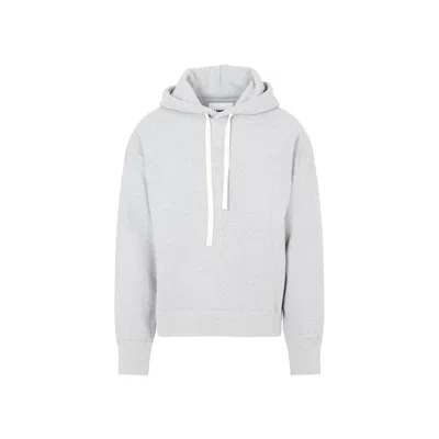 Jil Sander Minimalist Light Grey Cashmere-cotton Hoodie