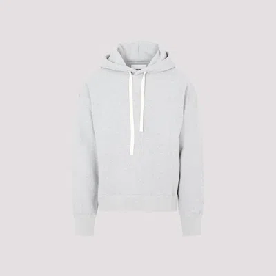 Jil Sander Minimalist Light Grey Cashmere-cotton Hoodie