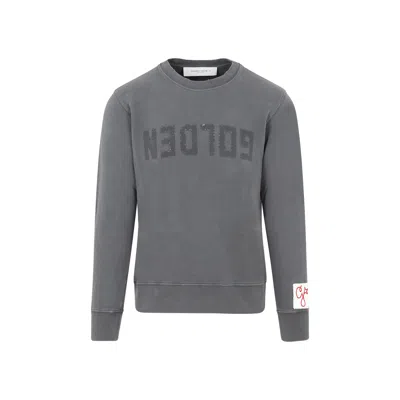 Golden Goose Golden M S Regular Sweatshirt Distressed Cotton Jersey With Logo Clothing