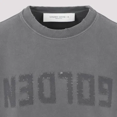 Golden Goose Golden M S Regular Sweatshirt Distressed Cotton Jersey With Logo Clothing
