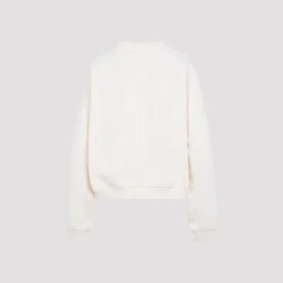 Marni Ivory Sweatshirt With Textured Lettering In Neutral