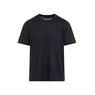 Brioni Silk-blend Crewneck T-shirt In Blue