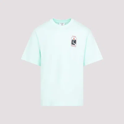 Casablanca Green T-shirt With Crewneck And Logo On The Front And Maxi Logo On The Back