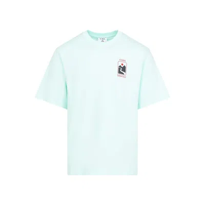 Casablanca Green T-shirt With Crewneck And Logo On The Front And Maxi Logo On The Back