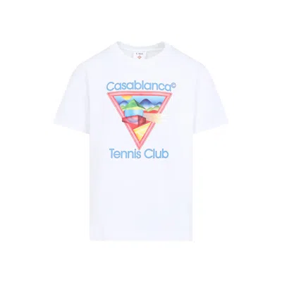 Casablanca Cotton Crew Neck T-shirt With Graphic Print In White