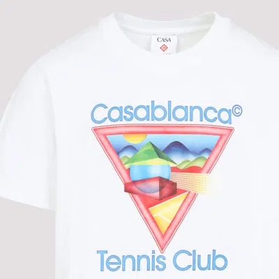 Casablanca Cotton Crew Neck T-shirt With Graphic Print In White