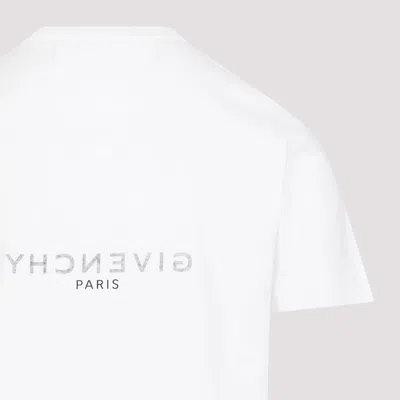 Givenchy White Crewneck T-shirt With Logo Print In Cotton Man