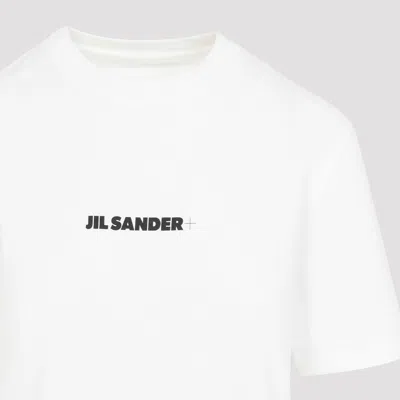 Jil Sander Cotton T-shirt With Front Printed Logo In White
