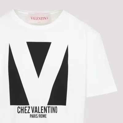 Valentino Mens Avorio Logo-print Crew-neck Cotton-jersey T-shirt In White
