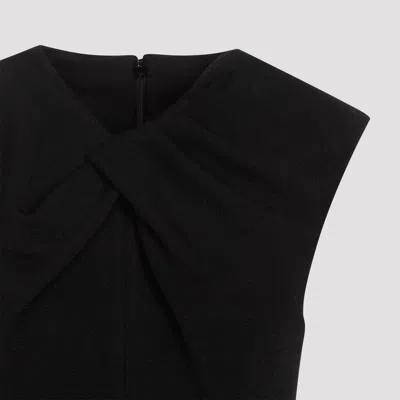 Jil Sander Sleeveless Pleated Neck Top In Black