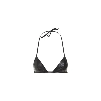 Rick Owens Snake Print Leather Triangle Bra