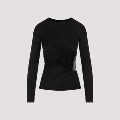 Givenchy Draped Top In Jersey And 4g Lace