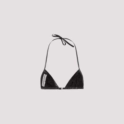 Rick Owens Snake Print Leather Triangle Bra