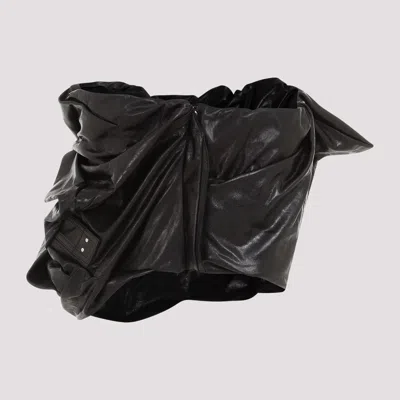 Rick Owens Black Draper Bustier Calf Leather Top