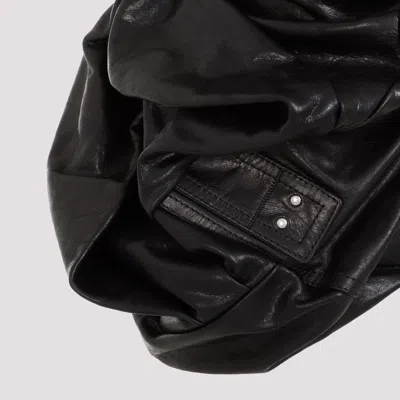 Rick Owens Black Draper Bustier Calf Leather Top