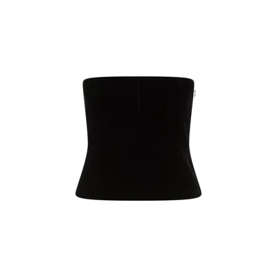 Tom Ford Velvet Strapless Top Fitted Silhouette In Black