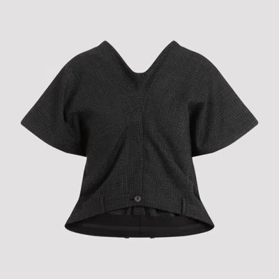 Balenciaga Tailored Pants Top In Wool In Black