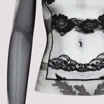 Jean Paul Gaultier Body Lace Mariniere Top In Multi