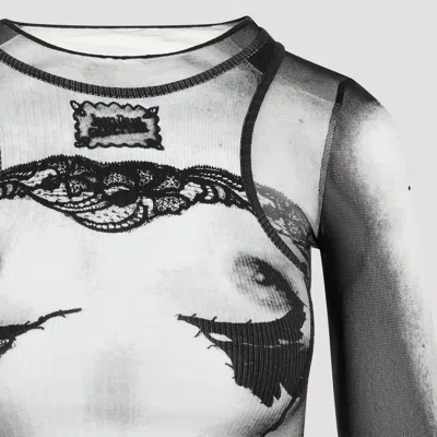 Jean Paul Gaultier Body Lace Mariniere Top In Multi