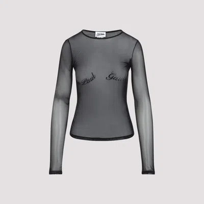 Jean Paul Gaultier Top The Sequin In Tulle Nero Donna In Black