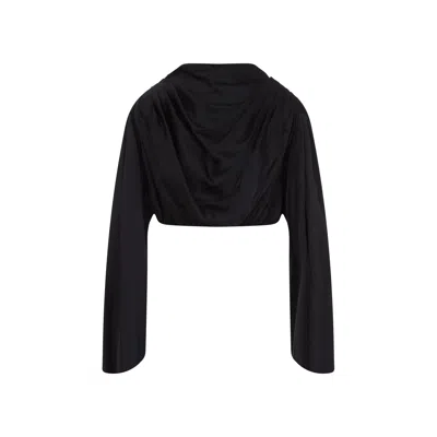 Rick Owens Draped Tech Fabric Top With Button Detail