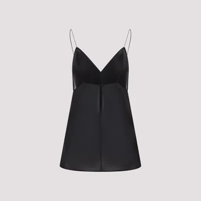 Khaite Deep V-neck Silk Top With Spaghetti Straps
