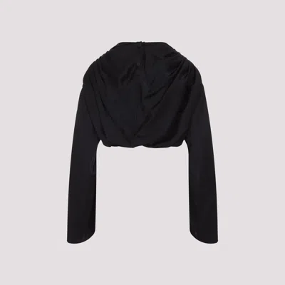 Rick Owens Draped Tech Fabric Top With Button Detail
