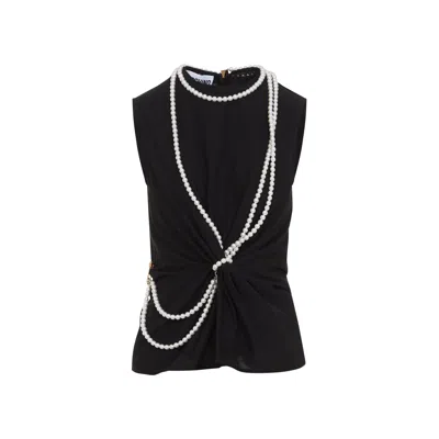 Moschino Flared Hem Knot Detailing Pearl Embellishments