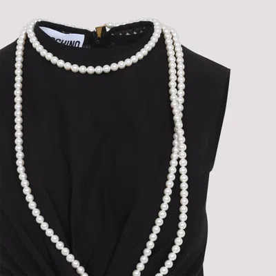 Moschino Flared Hem Knot Detailing Pearl Embellishments