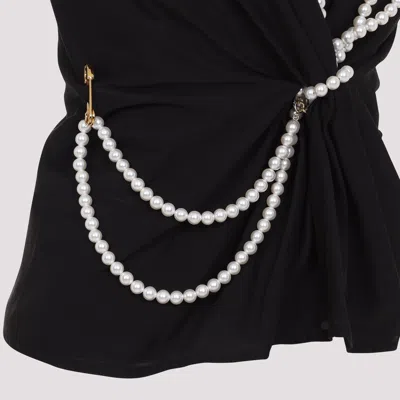 Moschino Flared Hem Knot Detailing Pearl Embellishments