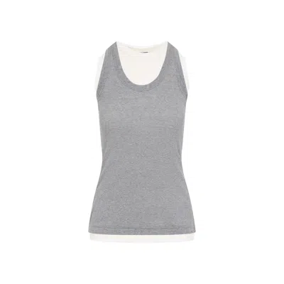 Jil Sander Kit Grey Cotton Tank Top
