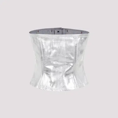 Ganni Women Organic Cotton Denim Corset