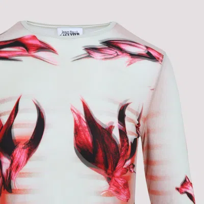 Jean Paul Gaultier Flower Body Morphing Mariniere Print Top