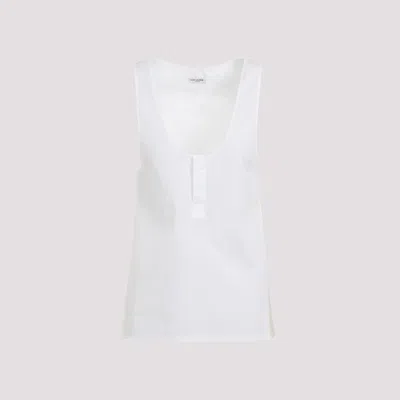 Saint Laurent Semi-sheer Henley Tank Top