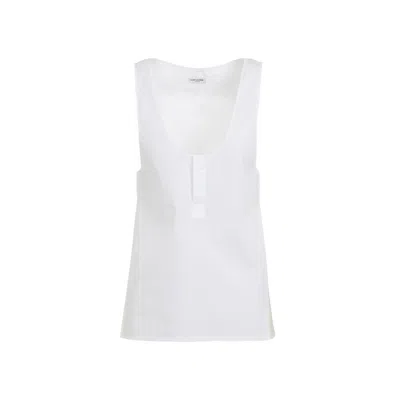 Saint Laurent Semi-sheer Henley Tank Top