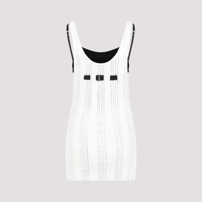 Attico Flat Ribbed Jersey Tank Top In White