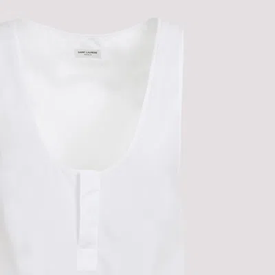 Saint Laurent Semi-sheer Henley Tank Top