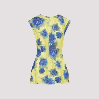 Marni Floral Print Top With Zig-zag Seam Detail