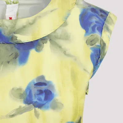 Marni Floral Print Top With Zig-zag Seam Detail