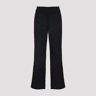 Casablanca Black Pants With All-over Embossed Monogram And Drawstring Waist In Black