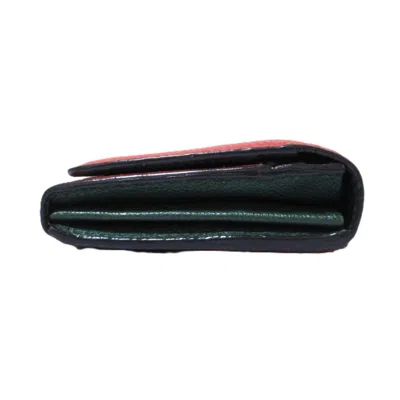 Pre-owned Paul Smith Red Color Leather Long Bill Wallet (tri-fold) ()