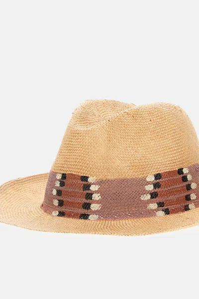 Exquisite J Wide-brim Raffia Hat In Brown
