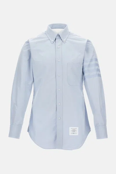 Thom Browne Straight Fit Cotton Oxford Button-down Shirt In Blue